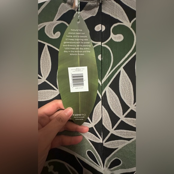 BNWT FARM Rio Green and Black Long Sleeve Dress size Large - Picture 7 of 9